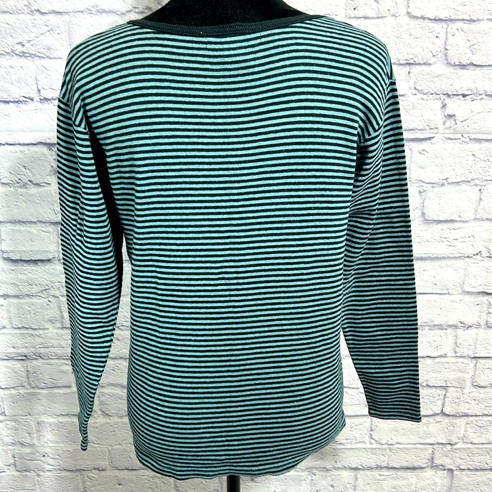 Karen Kane Easy Wear Long Sleeved Striped Shirt - Picture 5 of 15